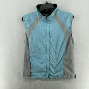 Mountain Hardwear Vest Women's Sz M Light Blue Colorblock Windbreaker Full Zip
